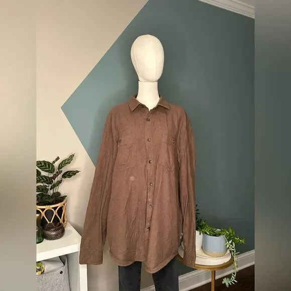 Royal Robbins XL Men’s Button-Up Shirt Rugged Outdoor Style 100% Cotton Brown - Picture 2 of 11